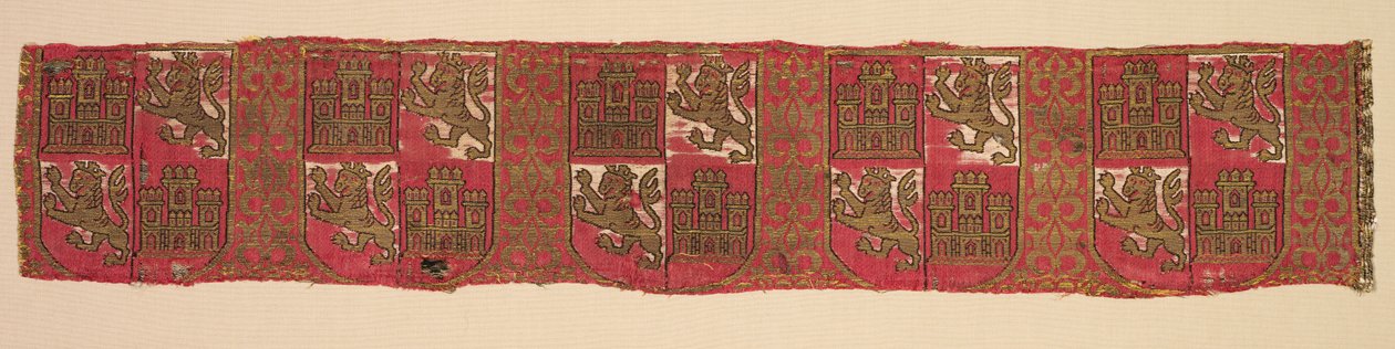 Lampas mit Heraldik von Kastilien und León, von einem königlichen christlichen Gewand von Unbekannt