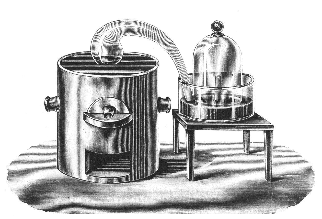 Lavoisiers Untersuchung der Existenz von Sauerstoff in der Luft, spätes 18. Jahrhundert, 1894 von Unbekannt