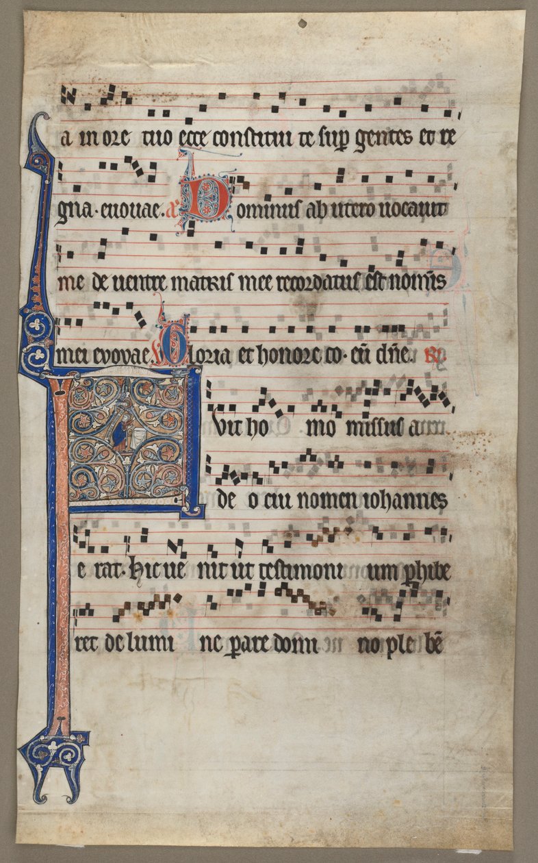 Blatt aus einem Choralbuch: Verkündigung an Zacharias, um 1265 von Unbekannt