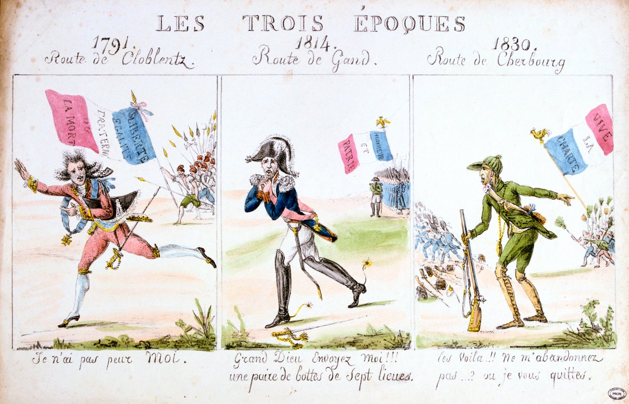 Die drei Epochen, Revolution von 1830, Paris von Unbekannt