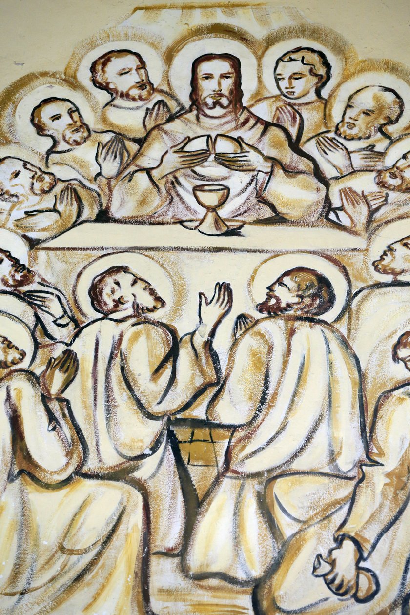 Kathedrale Sacré-Cœur, Jesus beim letzten Abendmahl, Lome, Togo von Unbekannt