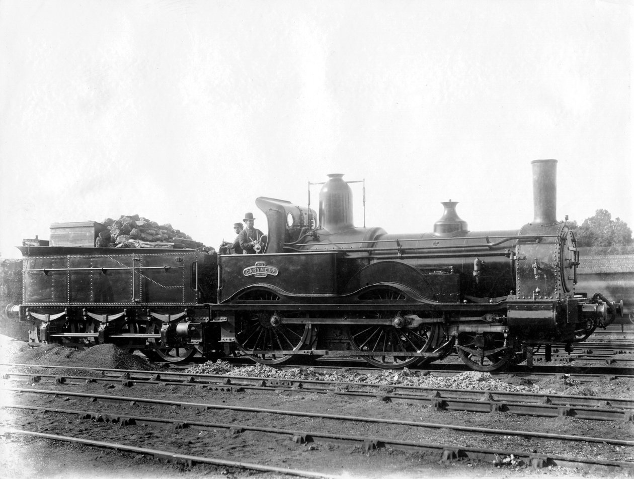 London & South Western Railway LSWR Lokomotive Nr. 5, Ganymede und Tender, ca. 1873 von Unbekannt