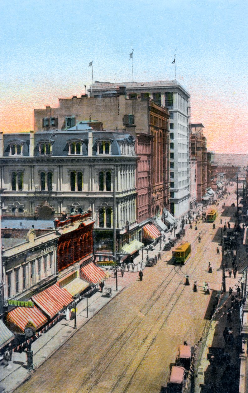 Blick nach Norden entlang der Third Street, Portland, Oregon, USA, um 1900er Jahre von Unbekannt