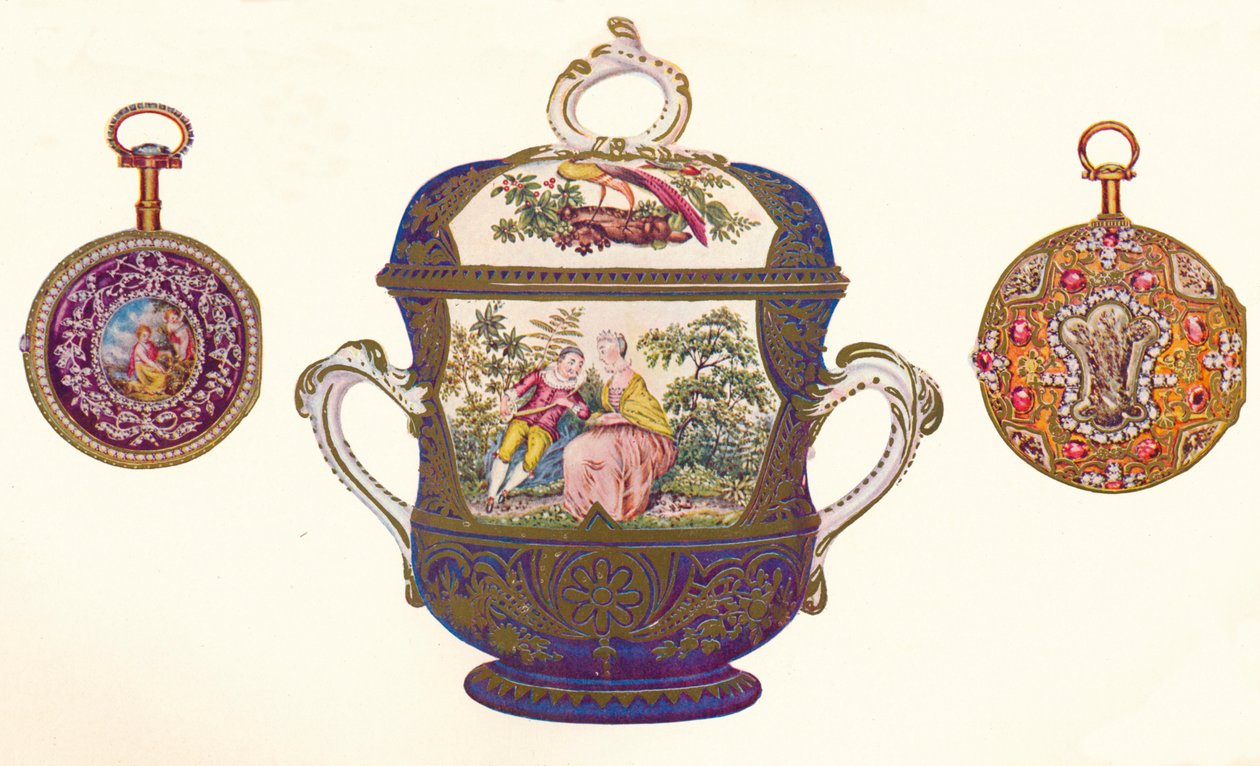 Louis XVI. Goldrepetierer, ca. 1770, Alte Chelsea-Porzellanschale und Deckel, ca. 1710, 1903 von Unbekannt