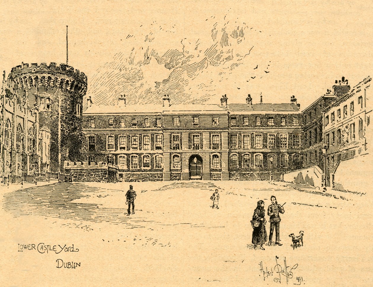 Unterer Burghof, Dublin, Irland, um 1890 von Unbekannt