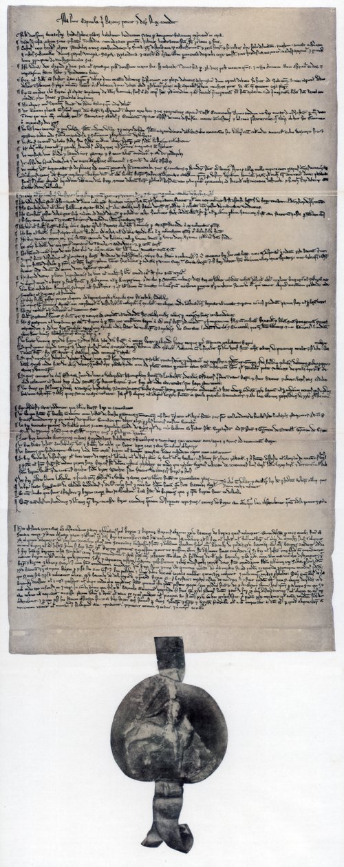 Magna Carta, englische Urkunde ursprünglich aus dem Jahr 1215 von Unbekannt