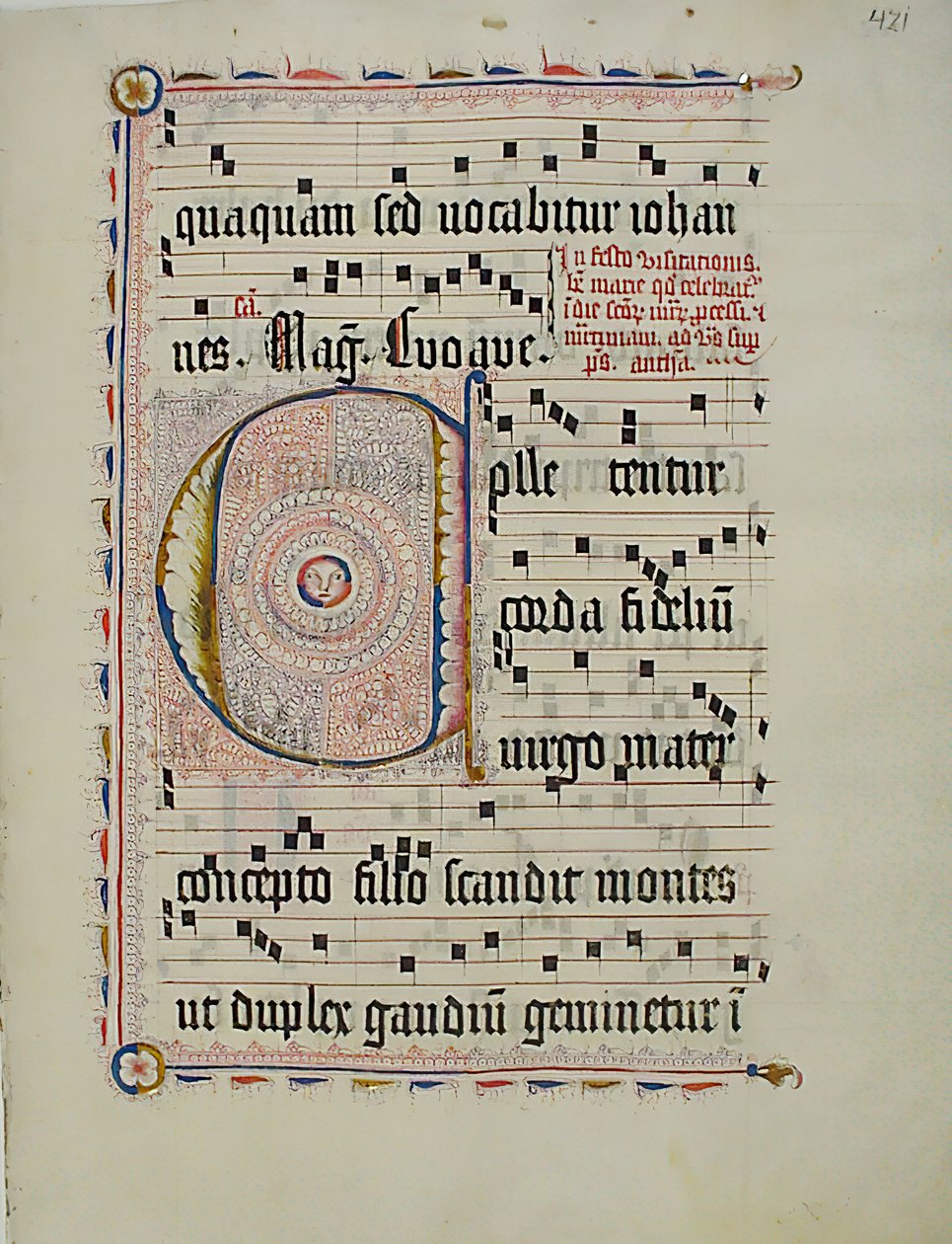 Manuskriptblatt mit Initiale C, aus einem Antiphonar von Unbekannt