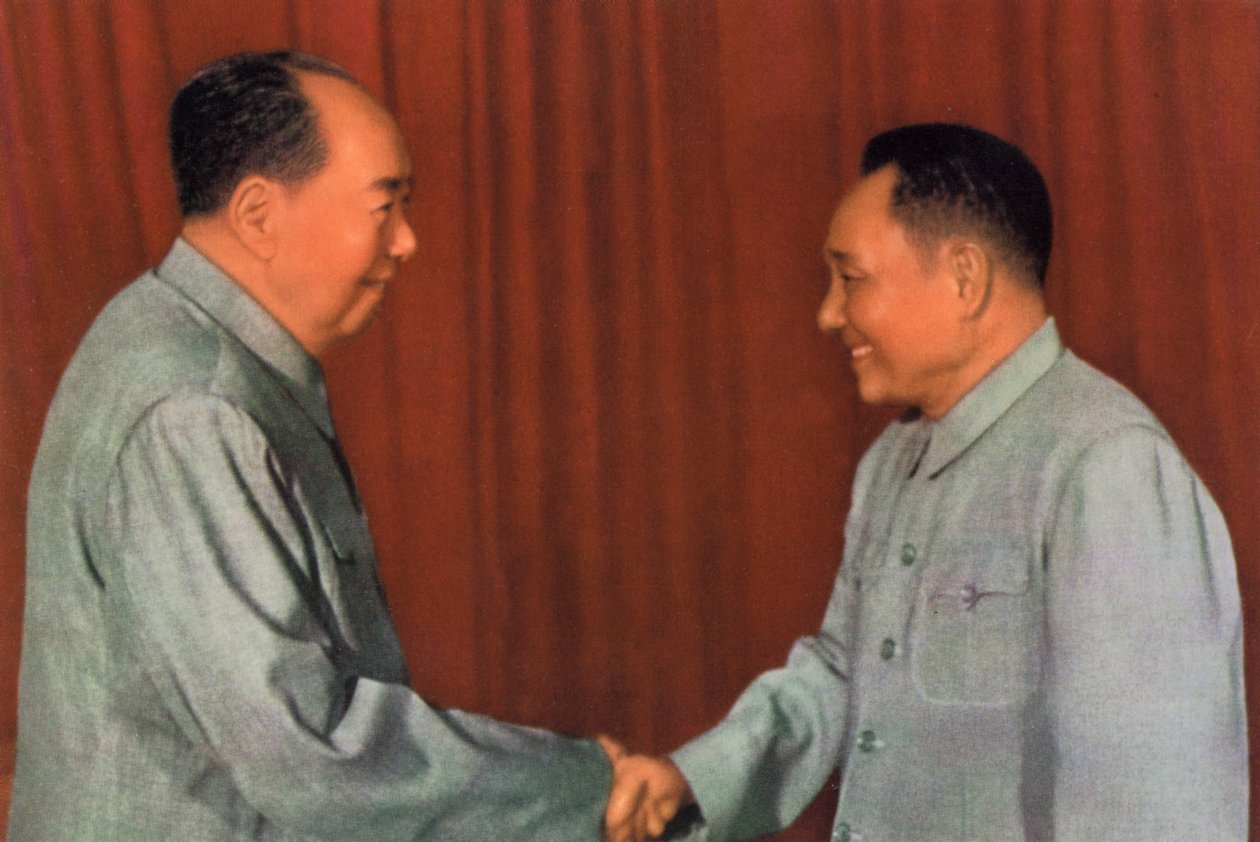 Mao Zedong und Deng Xiaoping, chinesische kommunistische Führer, um 1960er Jahre von Unbekannt