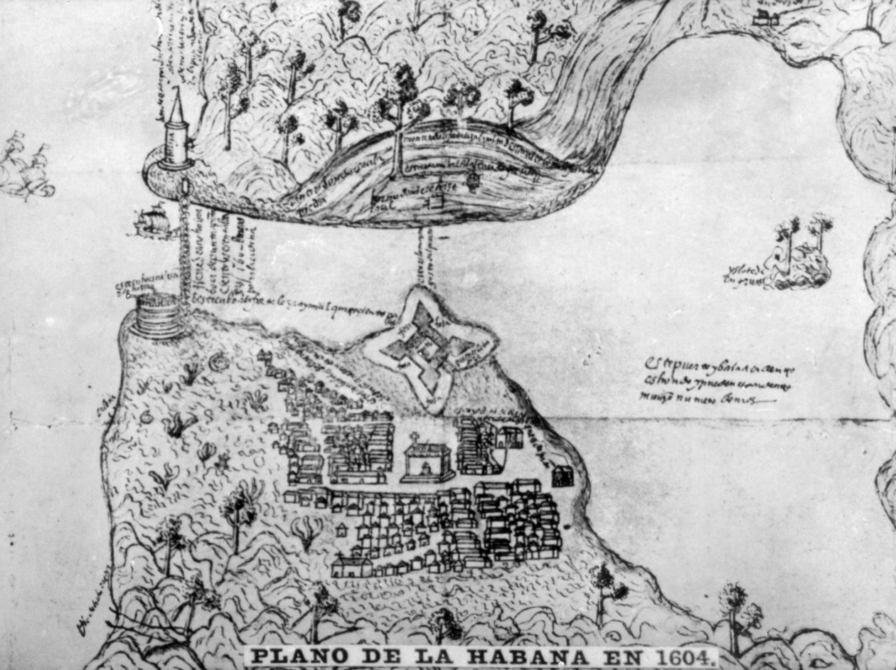 Karte von Havanna, 1608 von Unbekannt