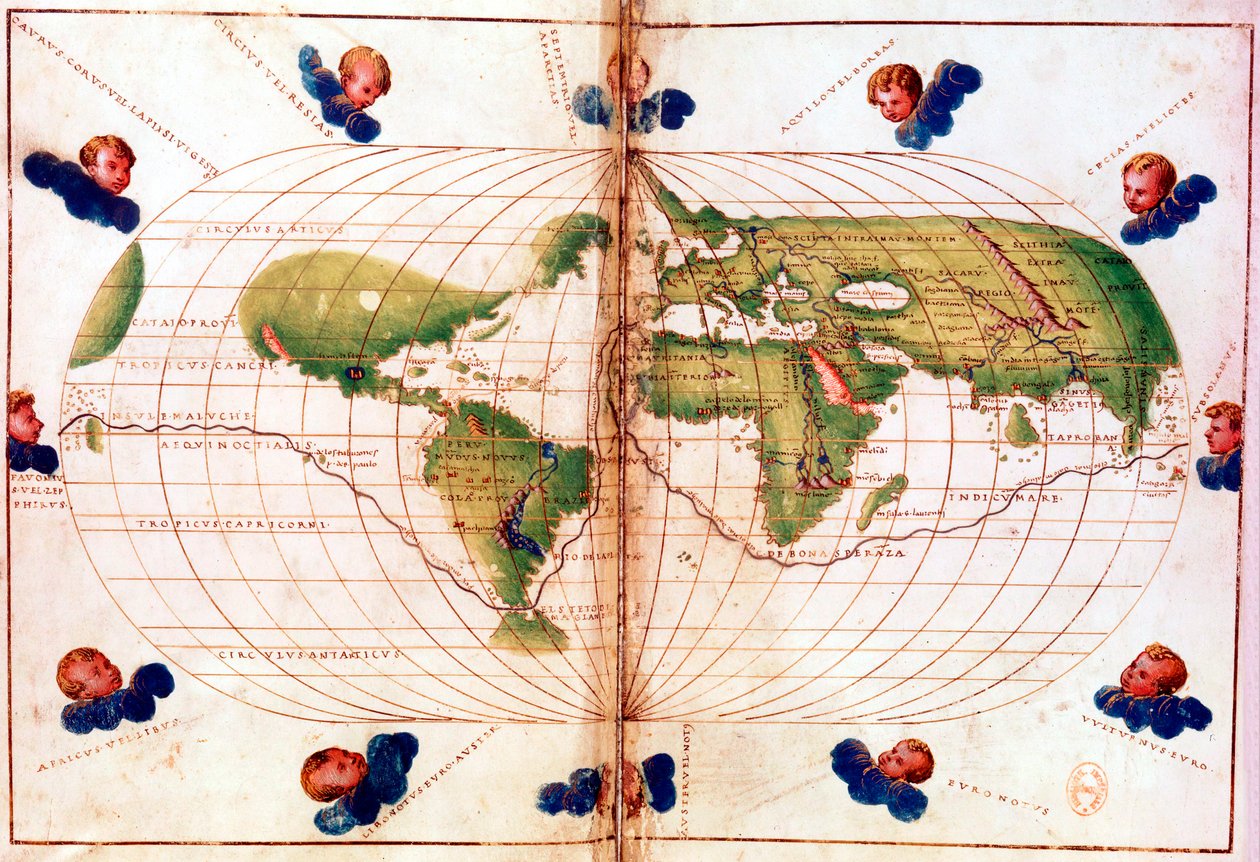 Karte von Magellans Weltumsegelung, 1519-1521 von Unbekannt
