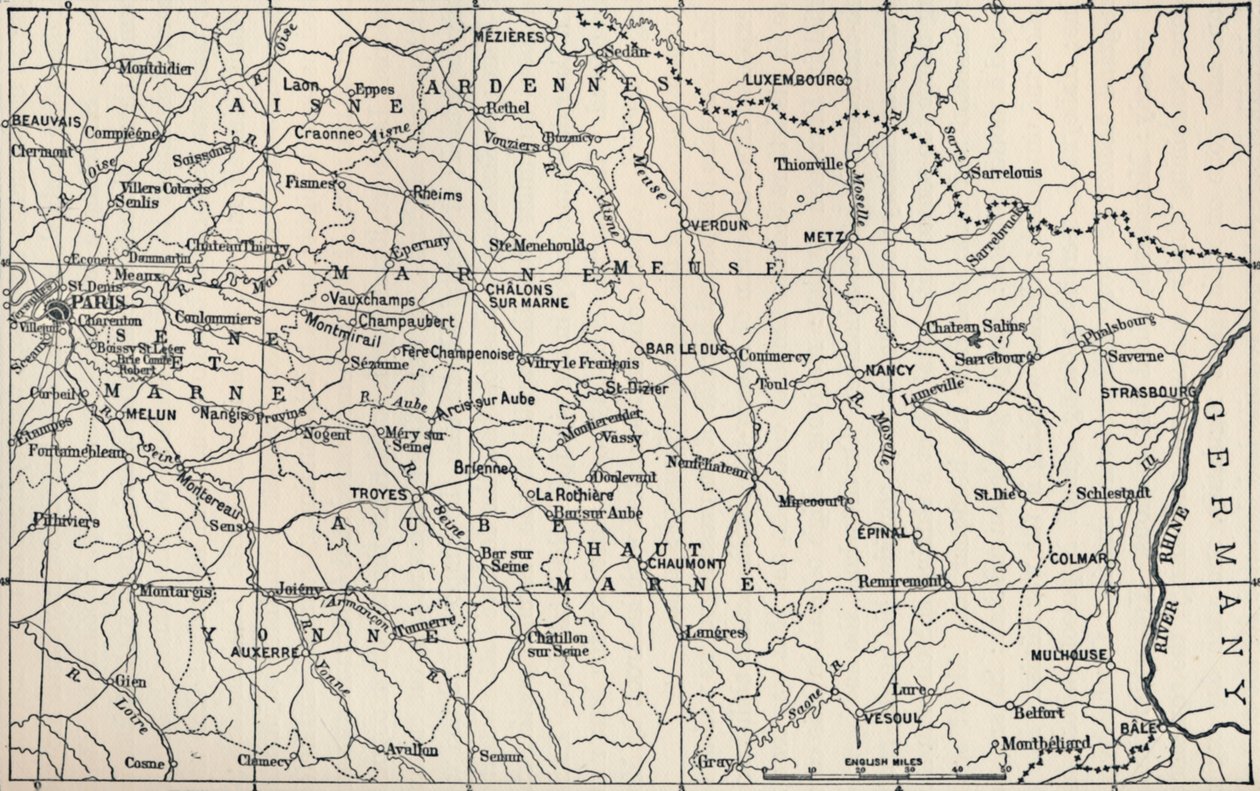 Karte des Einsatzgebiets 1814, 1896 von Unbekannt
