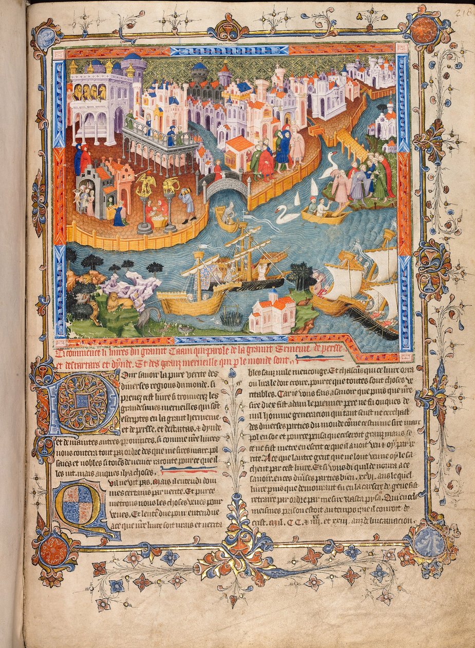 Marco Polos Abreise aus Venedig im Jahr 1271 aus Marco Polos Reisen, um 1400 von Unbekannt