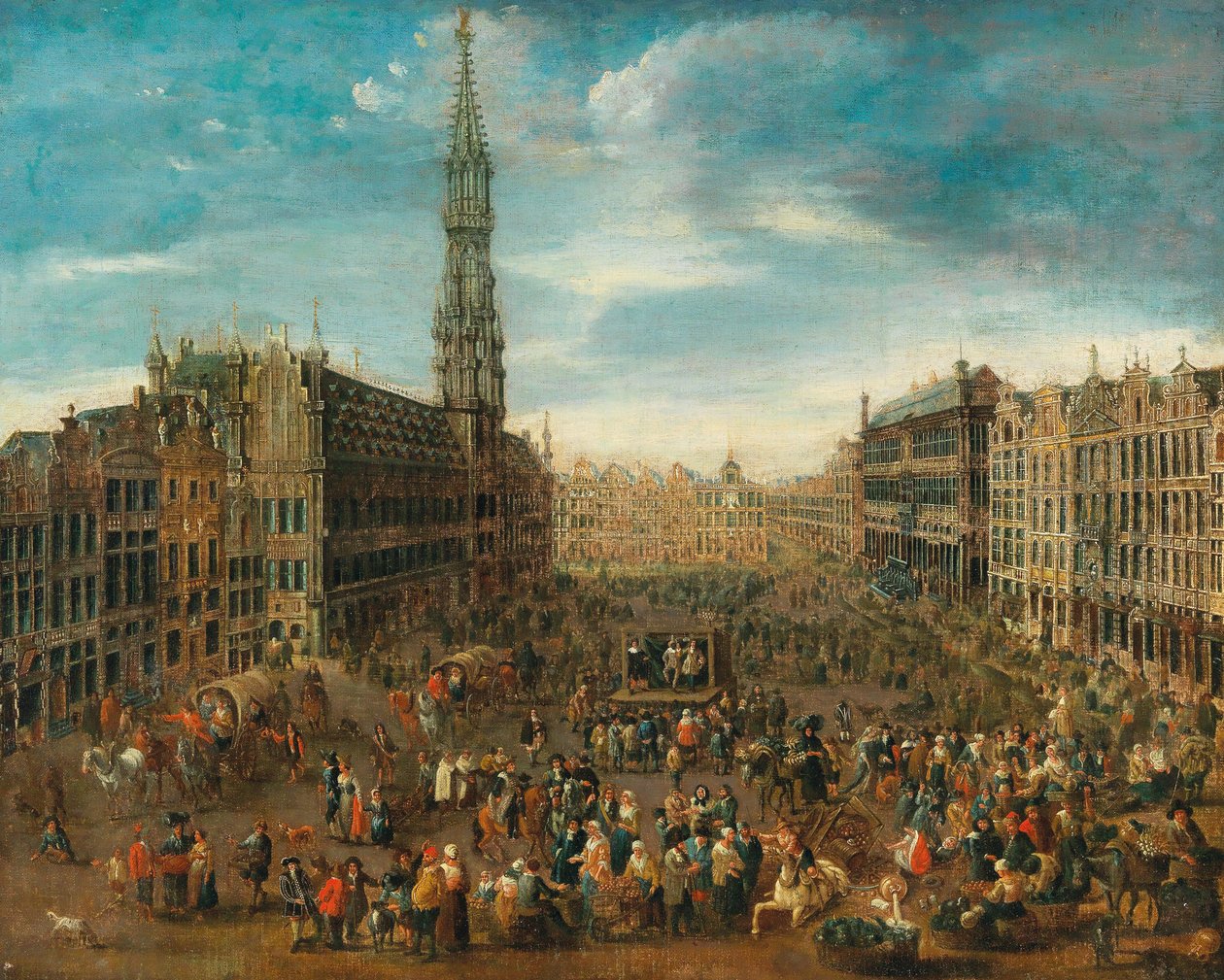 Marktszene auf dem Grand Place in Brüssel, ca. 1670 von Unbekannt