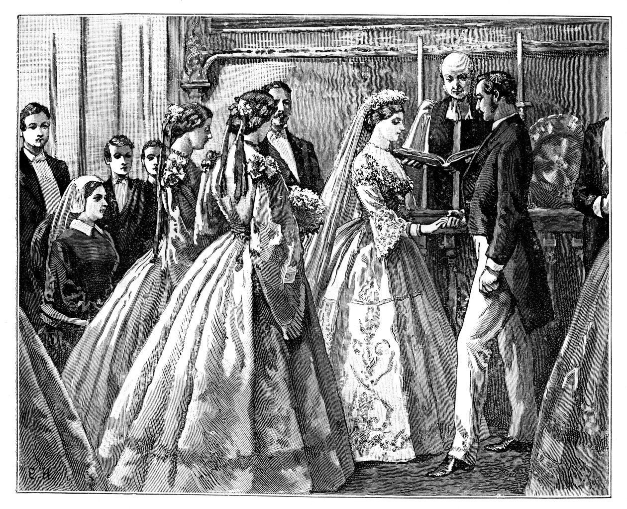 Hochzeit der Prinzessin Alice und Ludwig IV., Großherzog von Hessen, 1. Juli 1862, spätes 19. Jahrhundert von Unbekannt