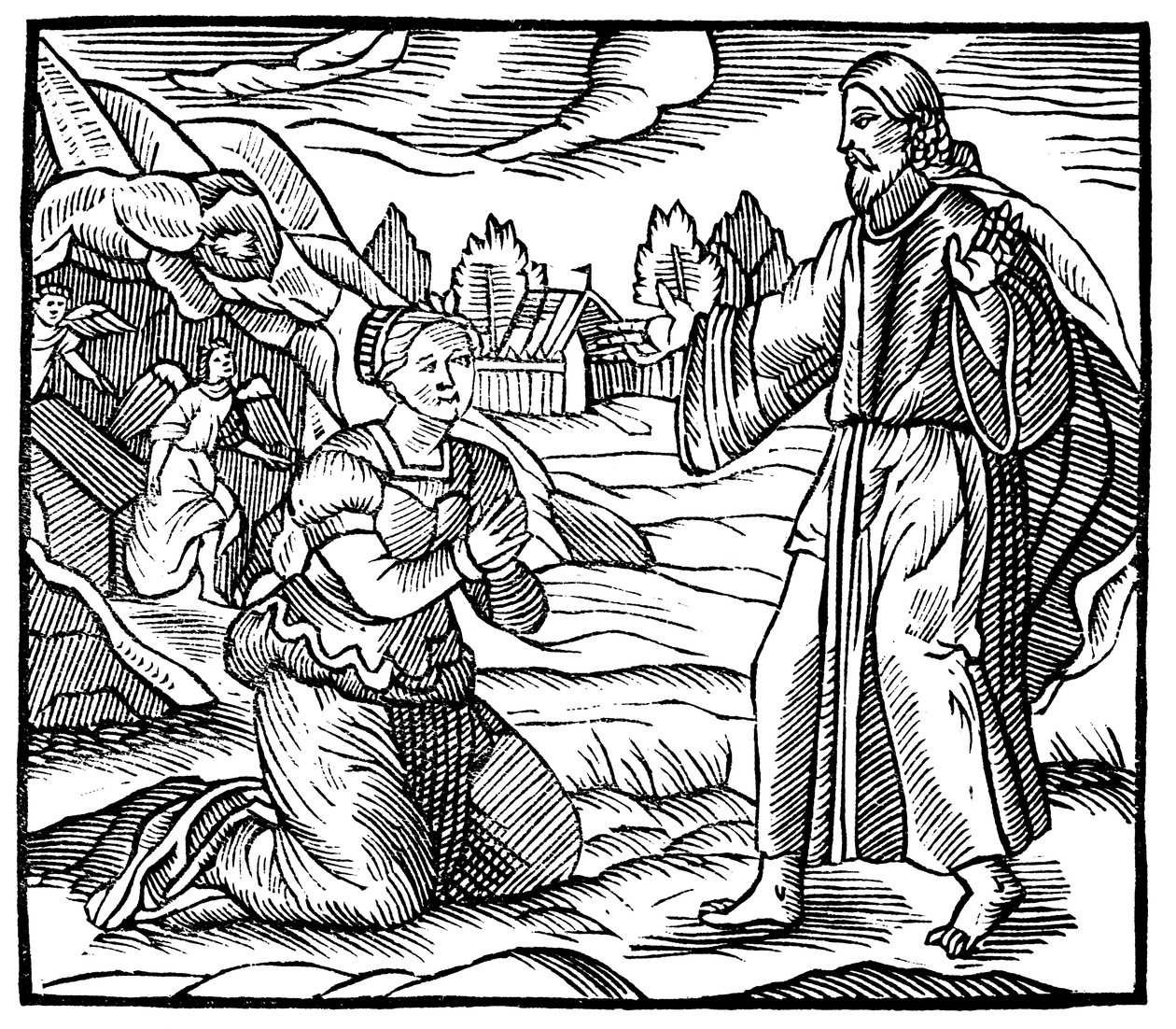 Maria Magdalena sieht die Erscheinung des auferstandenen Jesus Christus, ca. 1500 von Unbekannt