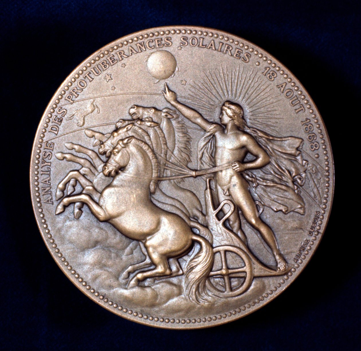 Medaille zur Erinnerung an Pierre Janssen und Norman Lockyer, französische und englische Astronomen, 1868 von Unbekannt