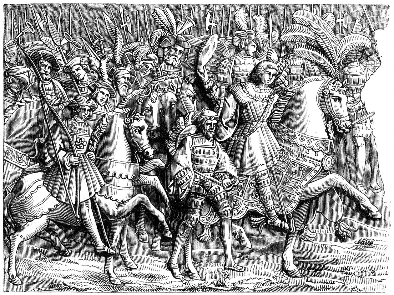 Treffen auf dem Feld des Goldenen Tuchs, 16. Jahrhundert, 1849 von Unbekannt