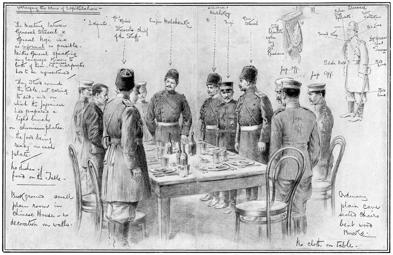 Treffen der gegnerischen Generäle, Russisch-Japanischer Krieg, 1904-5 von Unbekannt