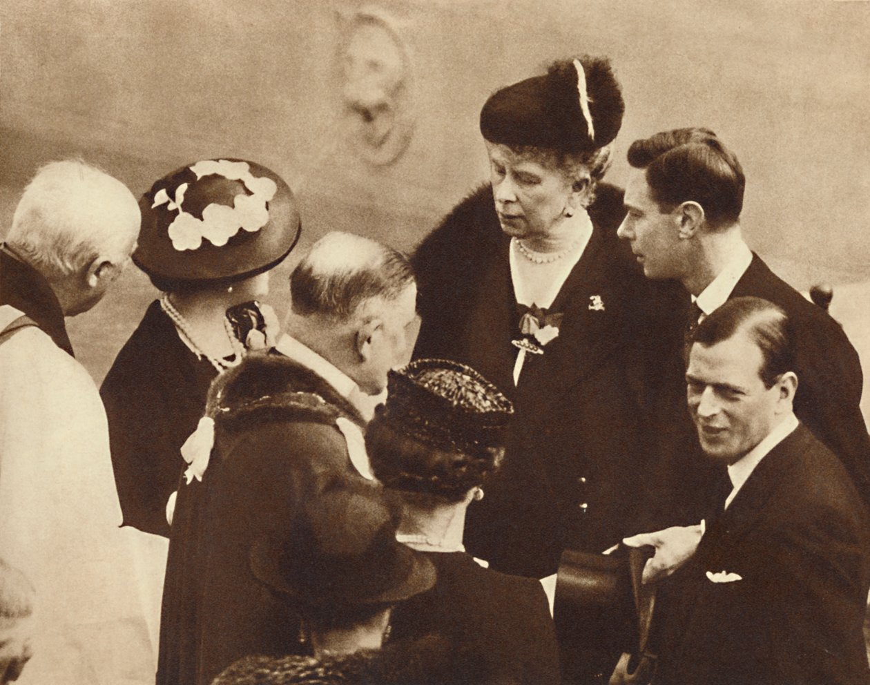 Denkmal für seinen Vater enthüllt, Windsor Castle, 23. April 1937 von Unbekannt
