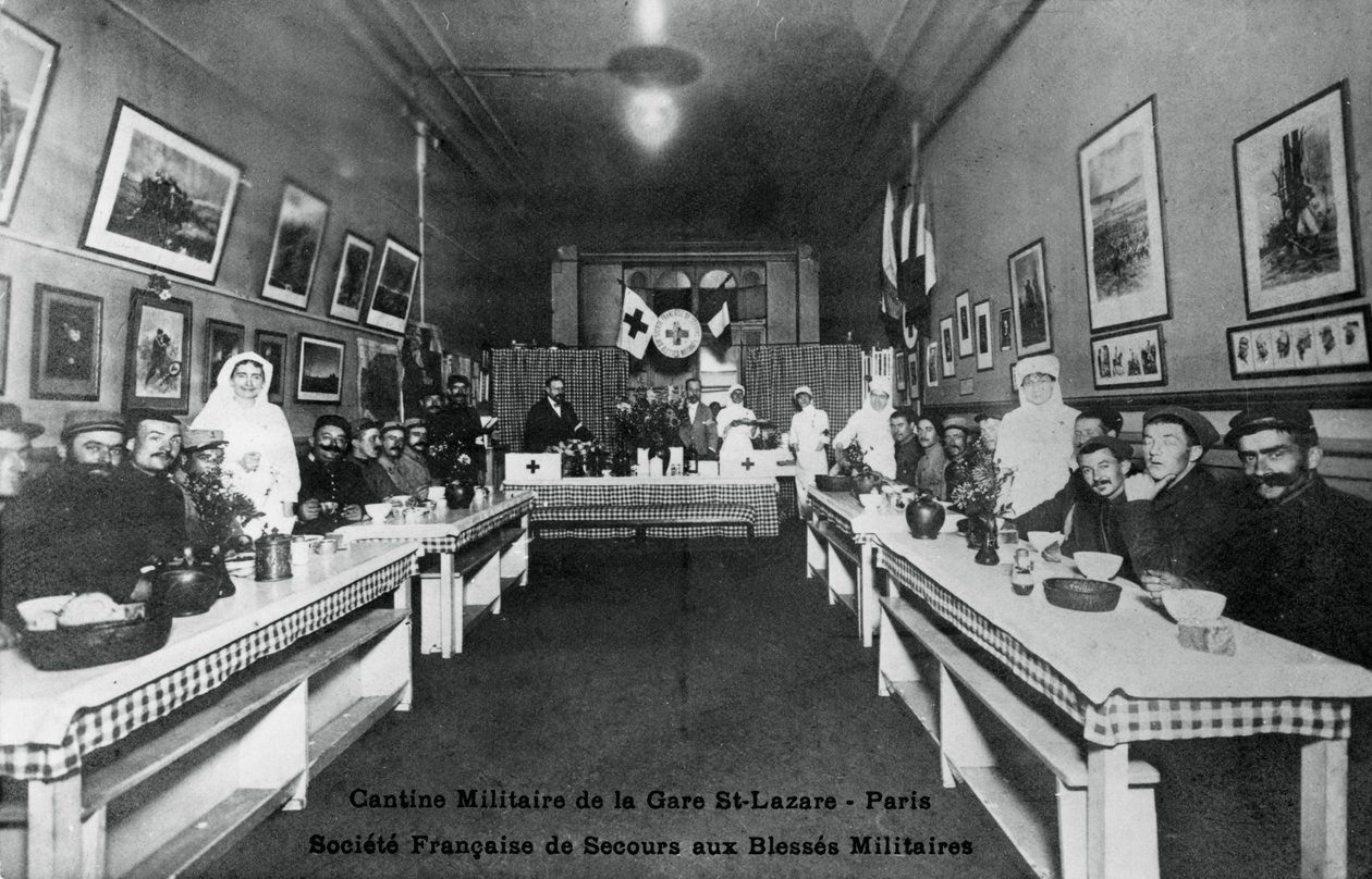 Militärkantine, Gare St Lazare, Paris, Erster Weltkrieg, 1914-1918 von Unbekannt
