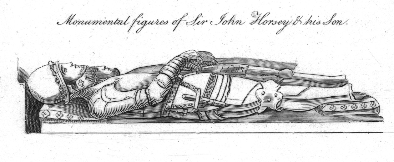 Monumentale Figuren von Sir John Horsey und seinem Sohn von Unbekannt