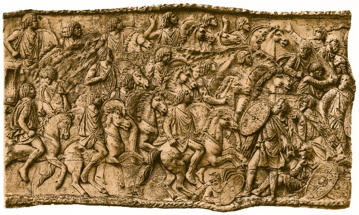 Maurische Kavallerie unter Lusius Quietus im Kampf gegen die Daker, 1902 von Unbekannt