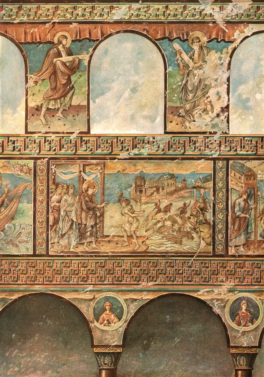 Wandmalereien in der Kirche St. Georg, Oberzell, Reichenau, Deutschland von Unbekannt