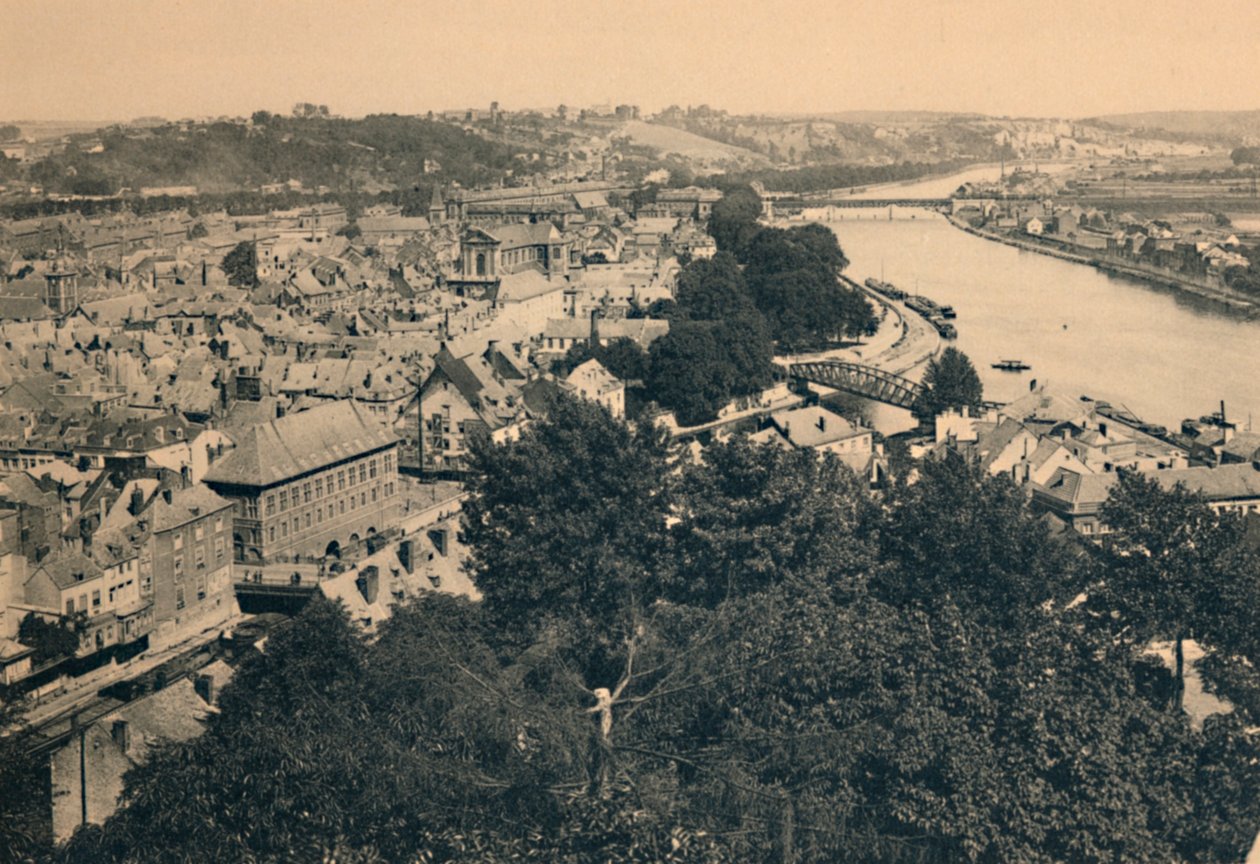 Namur. Blick auf die Stadt und Zusammenfluss von Sambre und Maas, ca. 1900 von Unbekannt