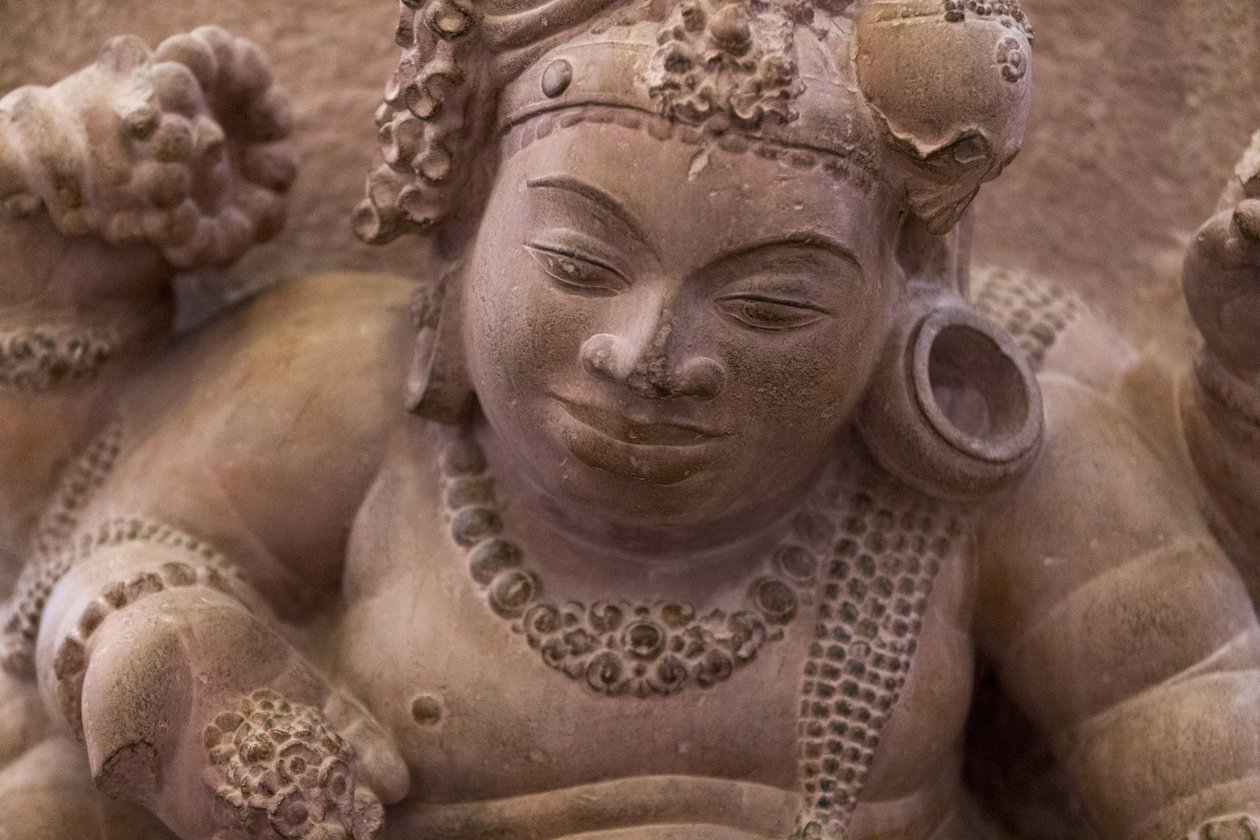 Nationalmuseum von Indien, Delhi. Siva Vamana. Nagpur, Maharashtra. Stein. 5. Jahrhundert n. Chr. (Detail) von Unbekannt