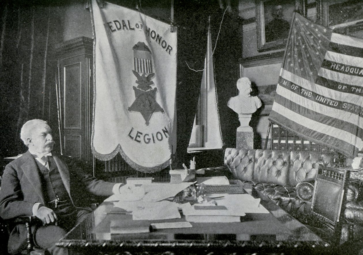 Nelson A. Miles, US-Armee-General, in seinem Hauptquartier, 1898 von Unbekannt