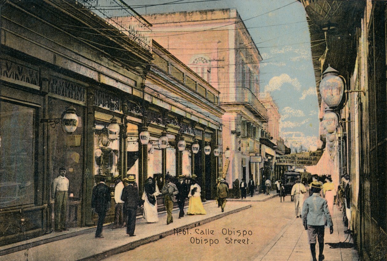 Nr. 61. Calle Obispo. Obispo Straße, Havanna, Kuba, ca. 1910 von Unbekannt
