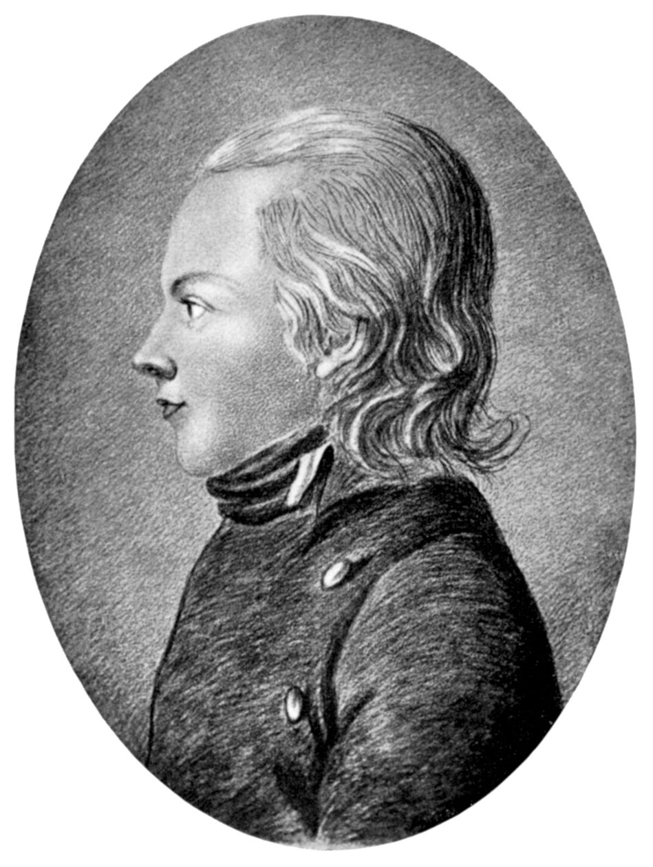 Novalis Friedrich von Hardenberg, deutscher romantischer Dichter und Schriftsteller, um 1800 von Unbekannt