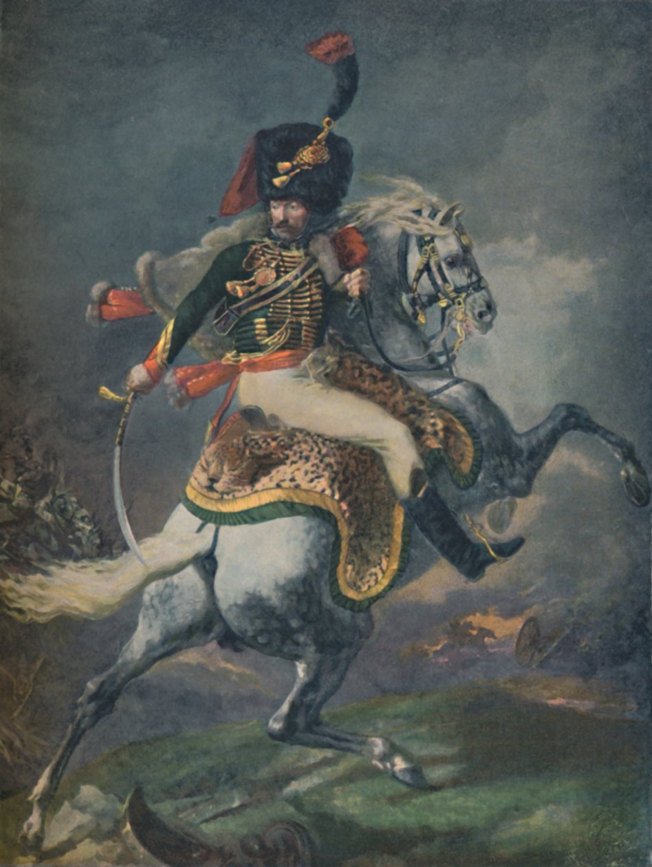 Offizier der berittenen Jäger beim Angriff. Kaiserliche Garde, ca. 1812, 1896 von Unbekannt