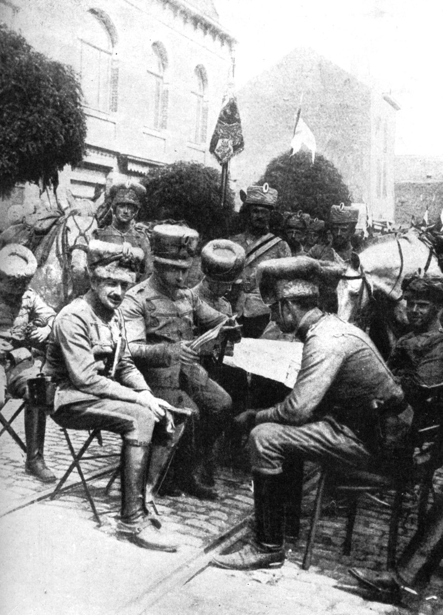 Offiziere der Husaren, Chaussee de Louvain, Brüssel, Erster Weltkrieg von Unbekannt