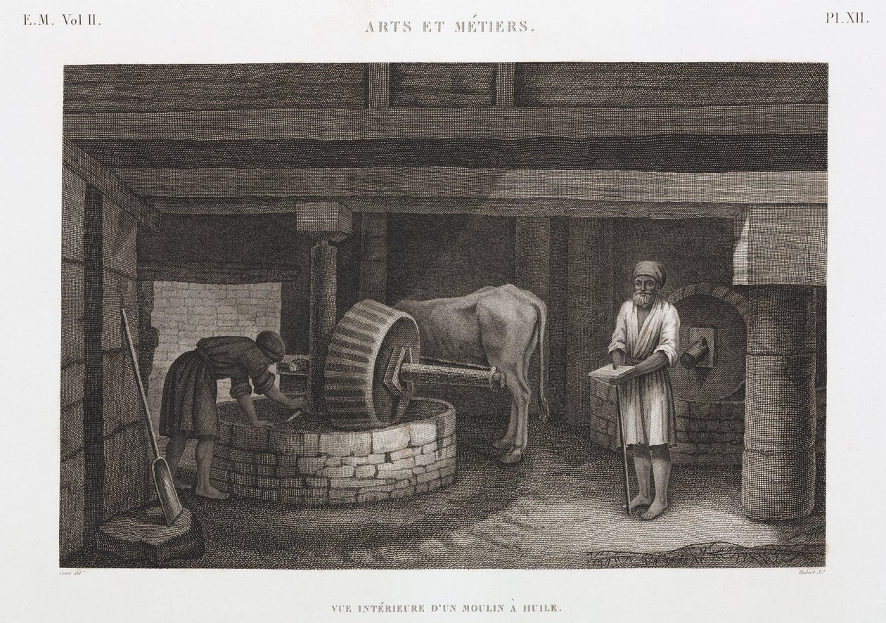 Öle, Fette & Wachse, Ölmühle, Ägypten, ca. 1798 von Unbekannt