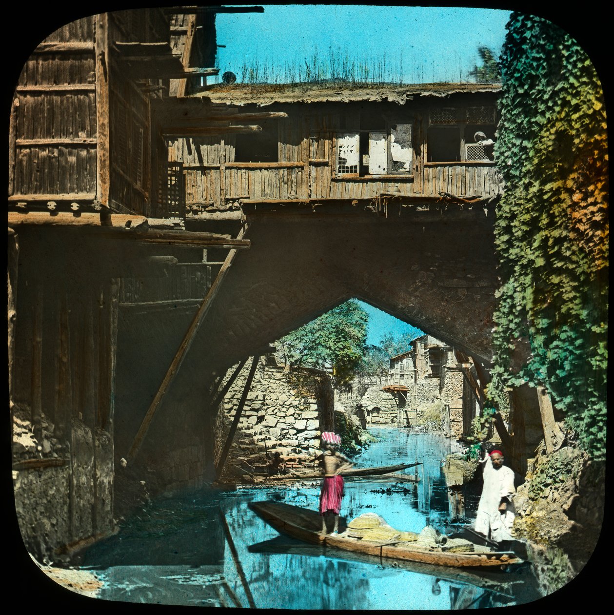 Alte Brücke, Srinagar, Kaschmir, Indien, spätes 19. oder frühes 20. Jahrhundert von Unbekannt
