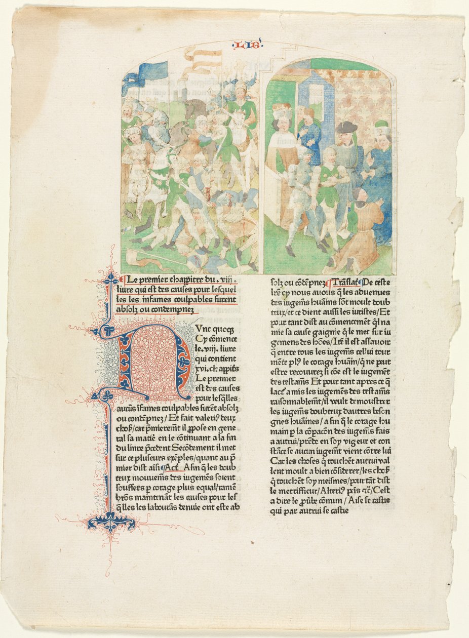 Eröffnungsseite von Buch VIII von Valerius Maximus Facta et dicta memorabilia, um 1476 von Unbekannt