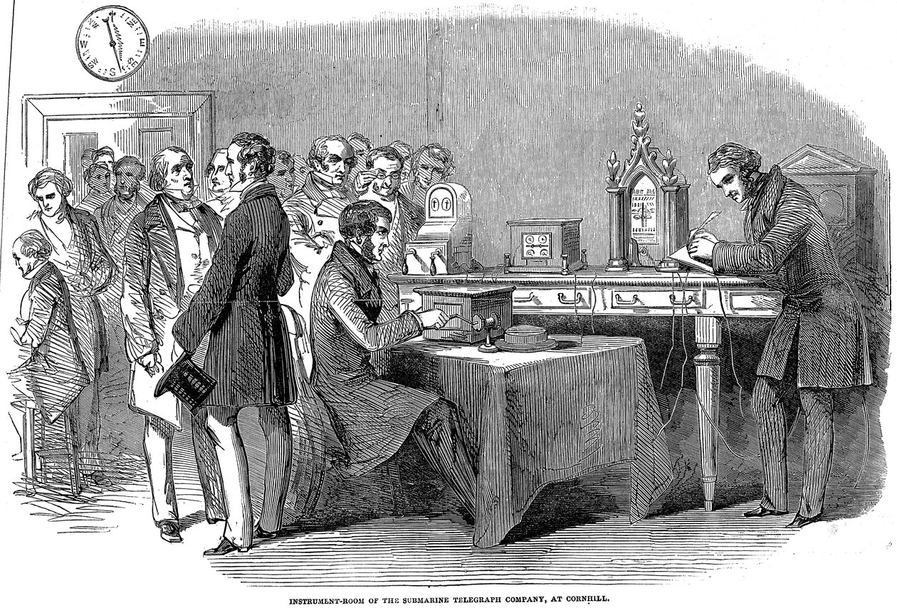 Eröffnung der Telegraphenverbindung London-Paris, 1852 von Unbekannt