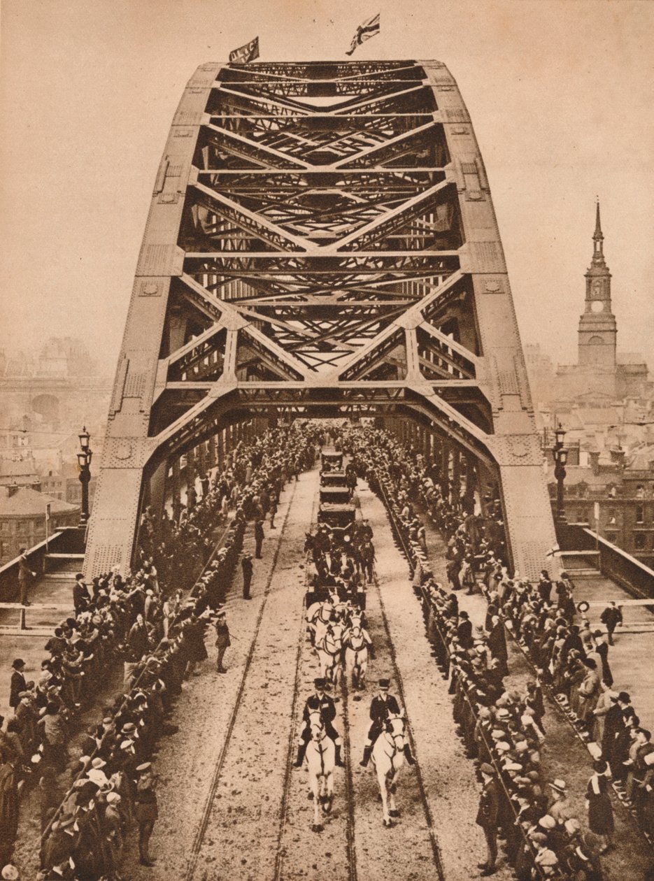 Eröffnung der neuen Tyne-Brücke durch König George V, Newcastle-upon-Tyne, 10. Oktober 1928 von Unbekannt