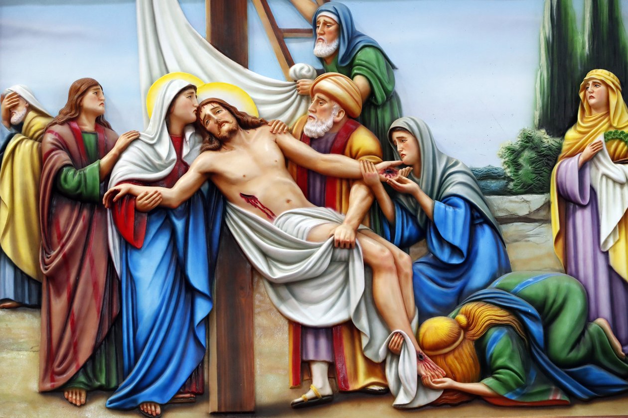 Unsere Liebe Frau von Fatima Kirche, Kreuzweg, Station 13, Jesus wird vom Kreuz abgenommen, Ho-Chi-Minh-Stadt, Vietnam von Unbekannt