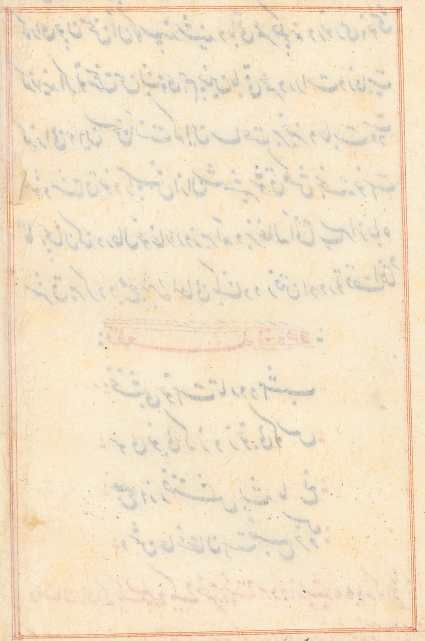 Seite aus Geschichten eines Papageis Tuti-nama: Textseite leer, ca. 1560 von Unbekannt