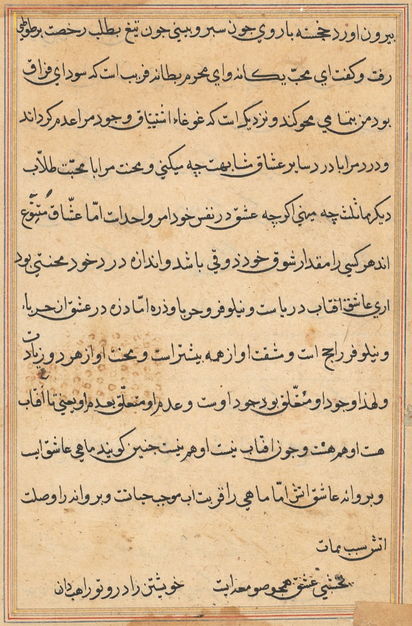 Seite aus Geschichten eines Papageis Tuti-nama: Textseite, ca. 1560 von Unbekannt