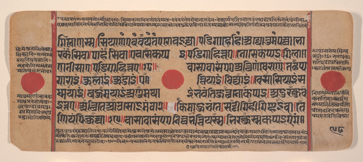 Seite aus einem verstreuten Kalpa Sutra Jain Buch der Rituale, 15. Jahrhundert von Unbekannt
