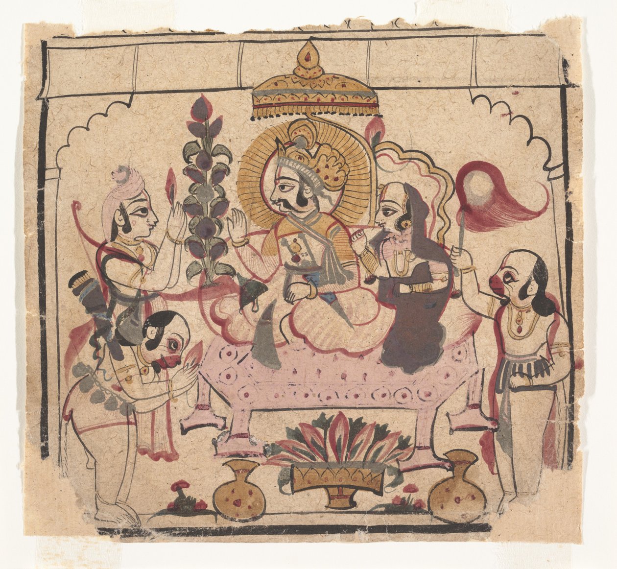 Seite aus einem verstreuten Ramayana: Geschichte von Rama, ca. Mitte des 18. Jahrhunderts von Unbekannt