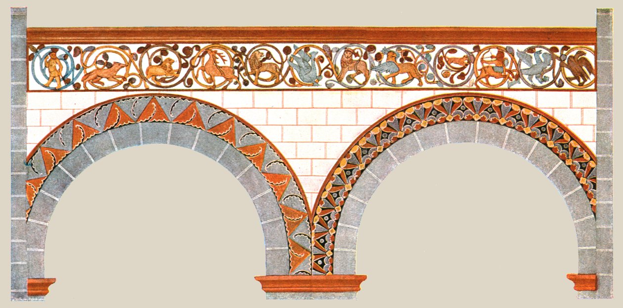 Gemalte Dekoration im Kirchenschiff der St. Severus Kirche in Boppard, Deutschland, 1928 von Unbekannt