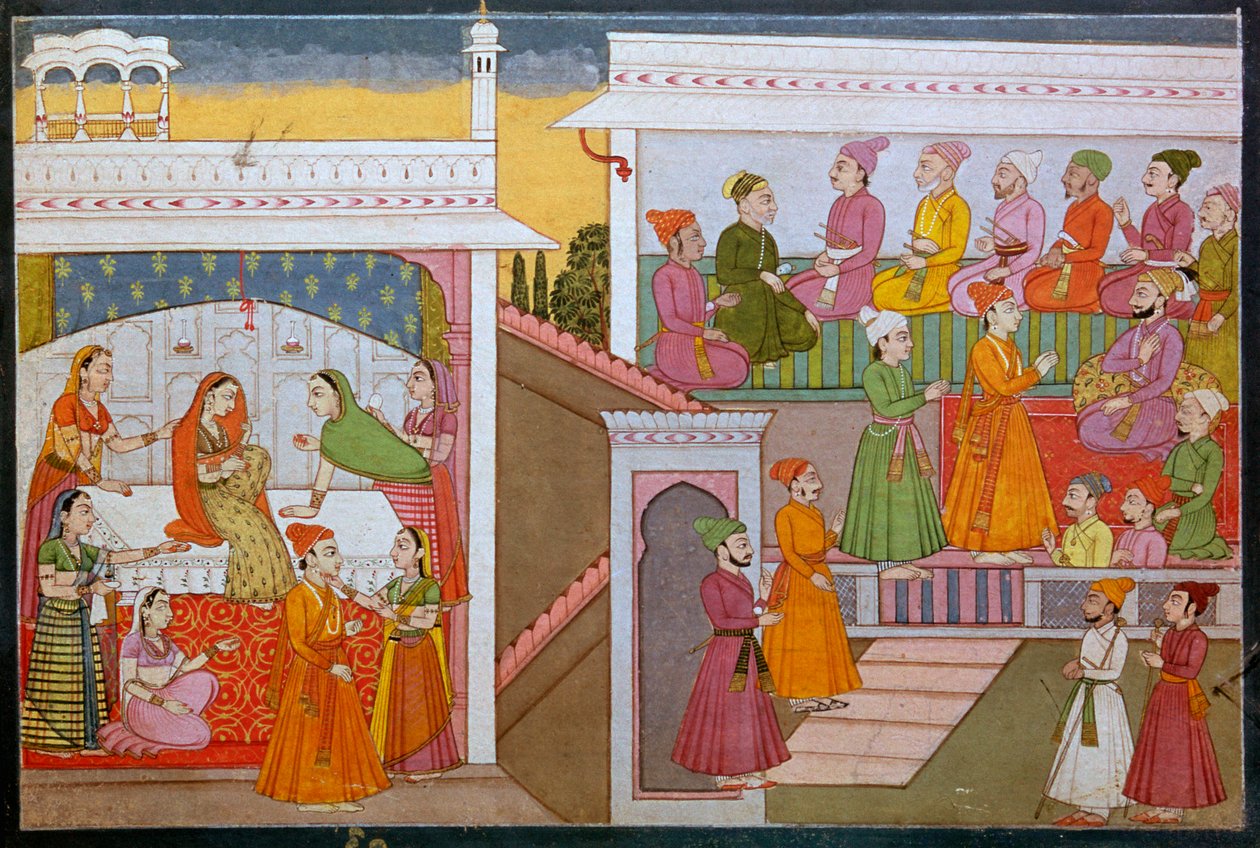Gemälde der Hochzeit von Nala und Damayanti von Unbekannt