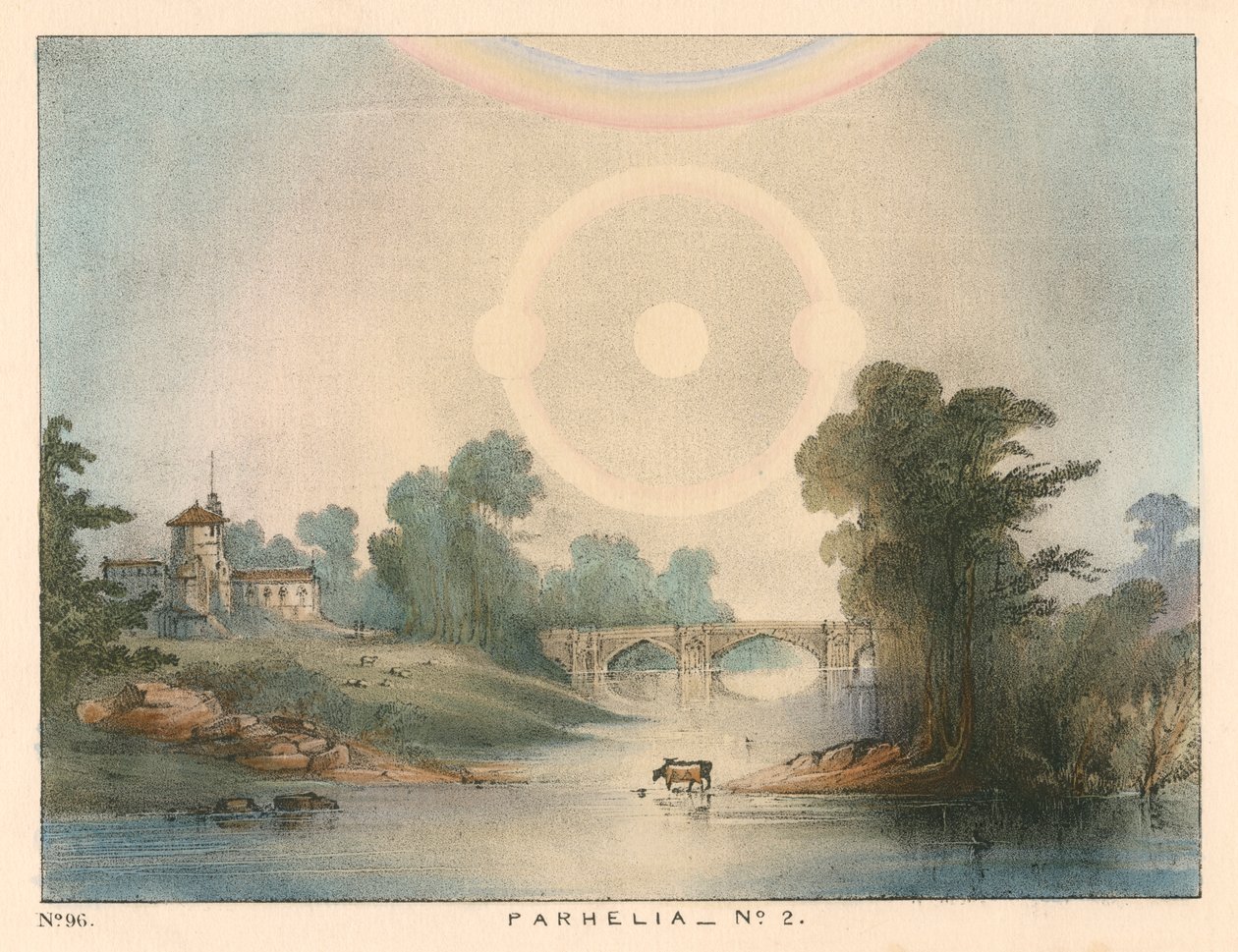 Parhelia, Nebensonnen kombiniert mit einem Halo und Regenbogen, 1721 1845 von Unbekannt
