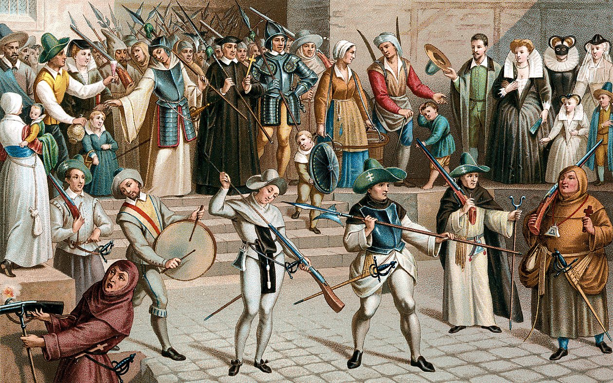 Paris während der Liga La Ligue, 1590 19. Jahrhundert von Unbekannt