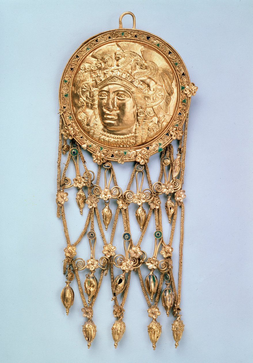 Anhänger mit Kopf der Athena Parthenos, frühes 4. Jahrhundert v. Chr. von Unbekannt