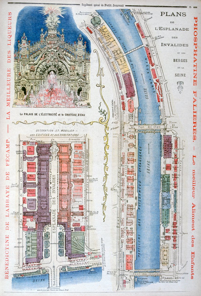 Plan für die Esplanade des Invalides, Weltausstellung 1900, Paris, 1900 von Unbekannt